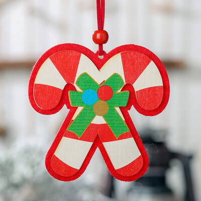 

Toponeto Christmas Wooden Pendant Creative Small Hanging Ornaments Decorations