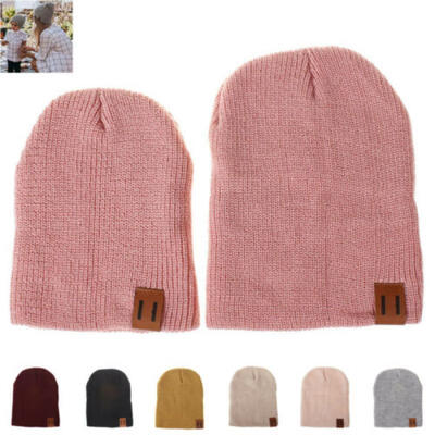 

Women Kids Baby Mom Warm Winter Knit Beanie Hat Crochet Ski Cap Outdoor Hats UK