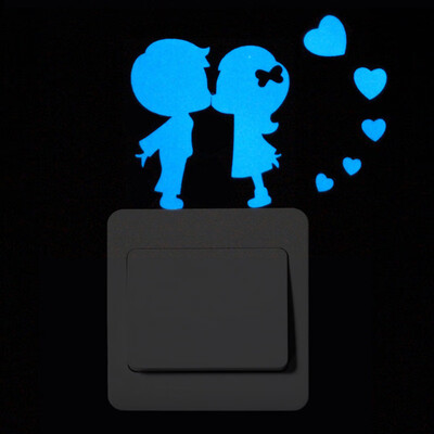 

1pcs Luminous Switch Sticker Cartoon Glowing Wall Stickers Dark Glow Blue-Light