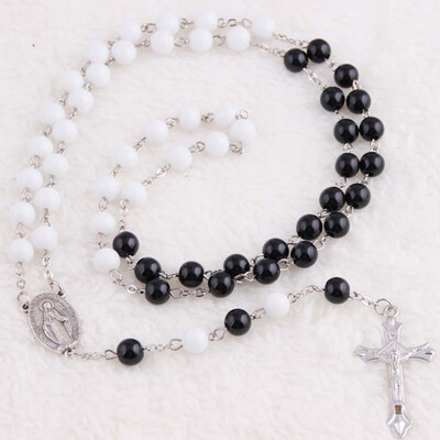 

Cute New Church Priest Prayer Necklace Catholic Rosary Men&Women Long Chain Beaded Cross Pendant Necklace Jewelry