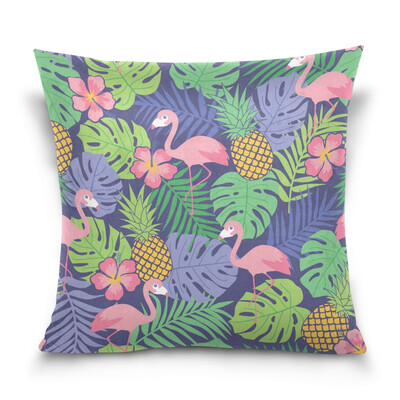 

ALAZA Throw Pillow Cover 16 X 16 inch Christmas Gift Cushion Cover with Birds And Pineapple Printed Pillowcase
