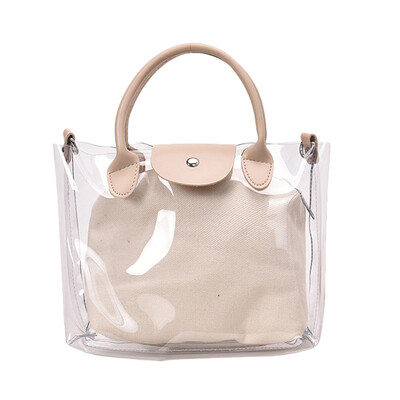 

Tailored 2019 Summer New Woman Shoulder Bag Transparent Bag 2PC Messenger bag Handbag