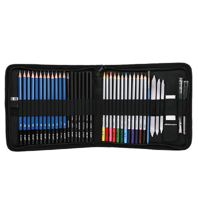 

H&B 40pcsset Professional Drawing Kit Natural Wood Pencil Sketching Pencils Art Supplies Sketch Painting Tools with Carrying Bag