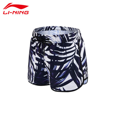 

Li Ning LI-NING couple beach pants loose large size five points swimming trunks seaside holiday fashion casual sports shorts 796-4 female models white M
