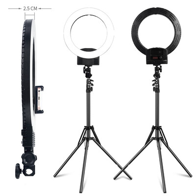 

12" Double Color LED Ring Light Dimmable Continuous Lighting Photo Video Kits