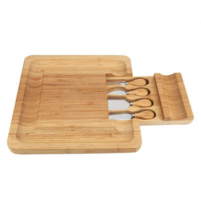 

Greensen 333335cm Bamboo Cheese Board with Integrated Special Cutlery Cutting Tool Compartment