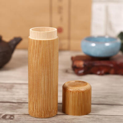 

1Pc Round Shape Portable Handmade Natural Bamboo Tea Jar Storage Holder Container Box Home Use Tea Storage Bamboo Tea Container