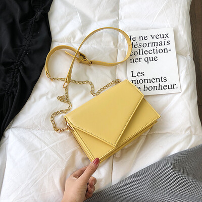 

Summer new texture bag female 2019 new Korean version of the wild single shoulder slung fashion chain solid color small square bag