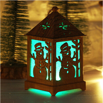 

〖Follure〗Christmas Light Cabin Christmas Snow House With Light Wooden Cabin Decoration