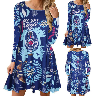 

Tailored Women Cold Shoulder Pocket Floral Print Elegant Long Sleeve Casual Dress