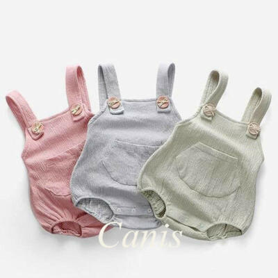 

Infant Kid Baby Boy Girl Romper Bodysuit Sunsuit Outfits Solid Clothes One-Piece