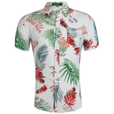 

Tailored Summer Casual Fashion Mens 3D Color Print Trend Color Short-sleeved Shirt Blouse