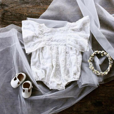 

Newborn Infant Baby Girls Clothes Short Sleeve Romper Bodysuit Cotton Outfit