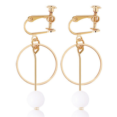 

Fashion Jewelry Round Drop Earring Bead Pendant Simple Long Geometric Earring For Women Party Birthday Jewelry