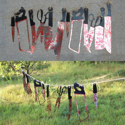 

Halloween Party Decorative Hanging Flag Banner Scary Bloody Pattern Garland Pendants Supply