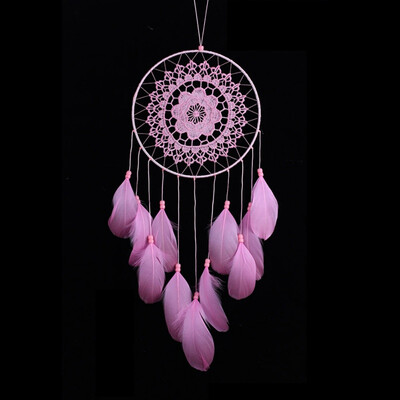 

White Decoration Crafts Dreamcatcher Wind Chimes Handmade Dream Catcher with Feathers Wall Hanging Home Decor
