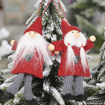 

Gobestart Christmas Plush Santa Old Man Doll Ornaments Creative Gift Xmas Tree Decoration
