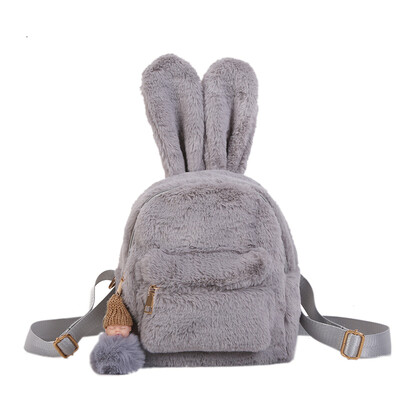 

Rabbit Ear Furry Backpack Strange Small Shoulder Furry Womens Backpack Autumn&Winter Ugly&Lovely Womens Backpack