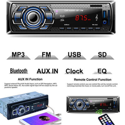

Car MP3 Player Radio Bluetooth Stereo Head Unit MP3USBSDAUX-INFM In-dash AUX