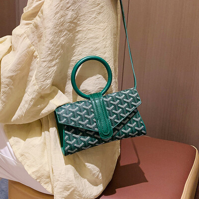 

Water square female 2019 autumn new simple wild dog teeth printing small bag mini shoulder Messenger bag female tide