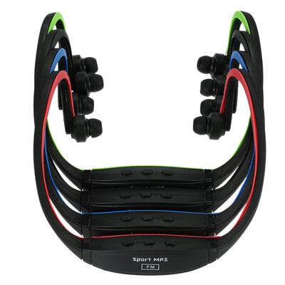 

Compact Digital Music Player Dual-channel Sports MP3 with FM Function Headphone Wireless Plug-in Card Headset Black Blue for Mult
