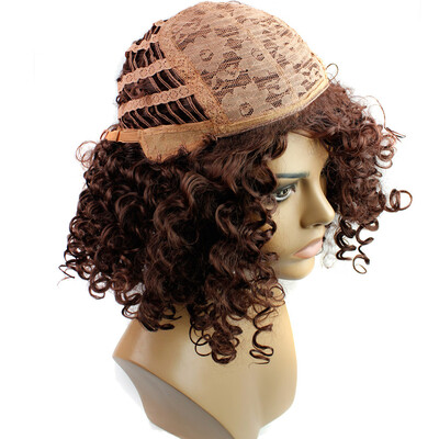 

〖Follure〗Density Natural Hairline Women Sprial Curls Kinky Curly Synthetic Lace Wig