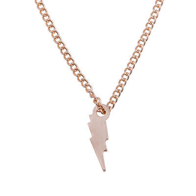 

New Golden Plated Strength Power Lightning Alloy Clavicular Bones Pendant Short Chocker Necklace