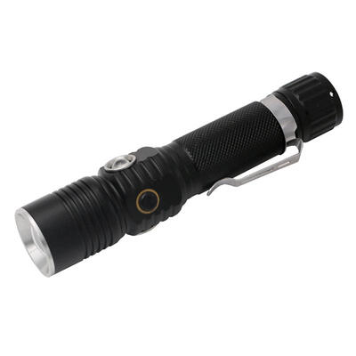 

USB Rechargeable T6 Bright LED Zoom Flashlight Multifunction Aluminum Alloy Torch With Red Light UV Light Money Detector