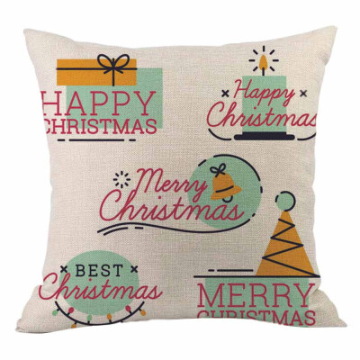 

Tailored Merry Christmas Throw Pillow Cases Cafe Sofa Cushion Cover Home Decor