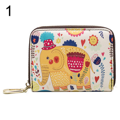

Cute Cartoon Women Purse Coin Card Cash Holder Zipper Faux Leather Short Wallet
