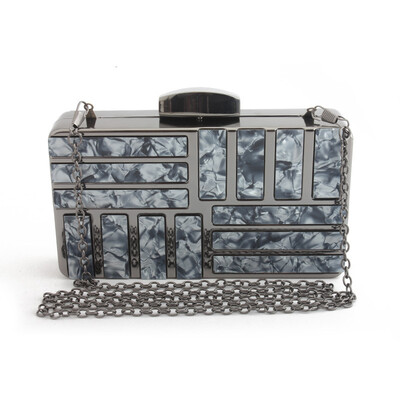 

Marble Print Luxury Handbags Women Bags Designer Acrylic Evening Party Cocktail Box Clutch Chain Shoulder Bag