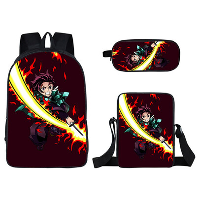 

redCherry Anime Demon Slayer Kimetsu no Yaiba Cosplay Backpack Crossbody Bag Pencil Case Bookbag School Bag