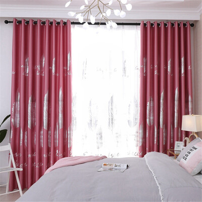 

Punch Home Window Decorative High-shading Printing Leaves Curtain Starlight Deer Curtain for Living Room Window 100250cm