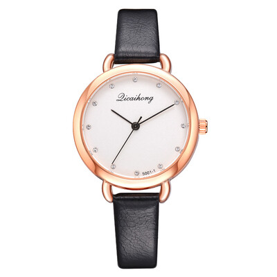 

Korean fashion with rhinestone scale time watch wish new direct PU ladies watch