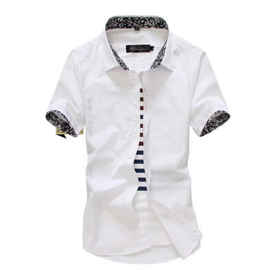 

Slim Fit Short Sleeve Shirts Floral Shirt Summer Casual Tops For Men