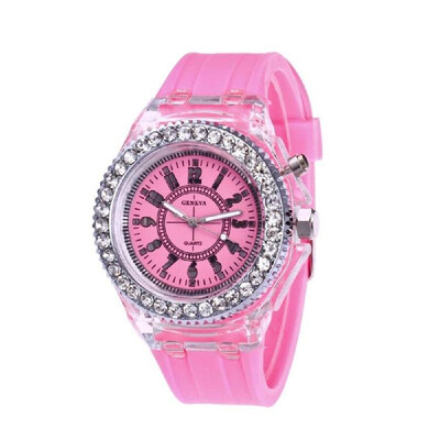 

Women Multi-Functional Silica Gel Nightlight Watch Fashion Lovely Student Wristwatch LED Electronic Quartz Watch