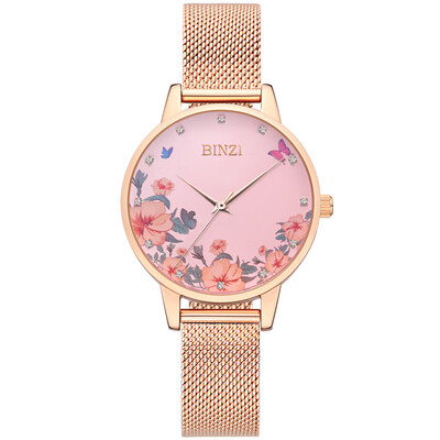 

Montre Femme 2019 Women Watches Luxury Rose Gold Flower Ladies Dress Wristwatch Fashion Bracelet Watches For Woman Clock Gift