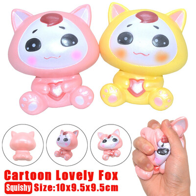 

Gobestart 10cm Adorable Cartoon Fox Scented Squishy Slow Rising Squeeze Cure Toy Gift