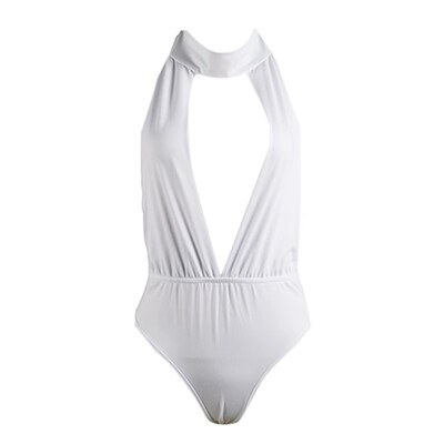 

Summer Women Sexy Halter Hanging Neck Pure Color Milk Silk Beach Swimsuit