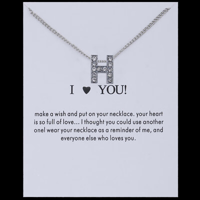 

Sale 26 Letters Pandent I Love You Fashion Simple Silvery Chain Rhinestone Charm Crystal Women Necklace Jewelry Gift