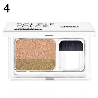 

Women Double Color Stamp Eyeshadow Long Lasting Non-smudge Makeup with Brush