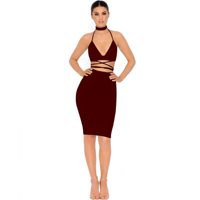 

Sexy Shiny Strap Dress Set Crop Tops Slim Hip Mini Dress Women Party Nightclub Lace-up Bandage Bling Lady Cloth