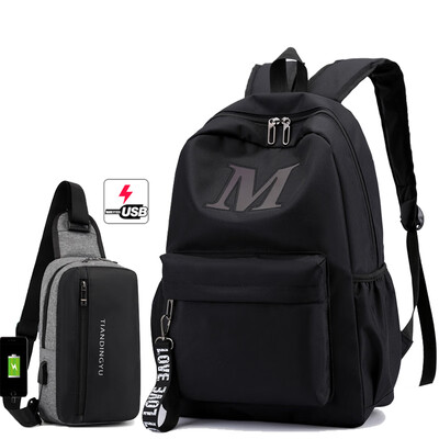 

Luminous gradient schoolbag mens shoulders junior high school students Korean backpack high school students large capacity mens