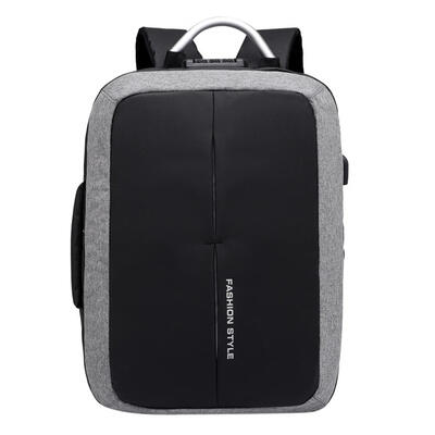 

Men Zipper Business Canvas Backpacks USB Charge Shoulder Schoolbag Rucksack