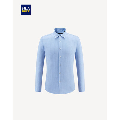 

HLA Haishus Parents Sleeve Casual Shirt Men 2019 Spring New Refreshing Stripes Comfortable Breathable Long Lining HNEAD1R048A Light Blue Stripes 4817592A40