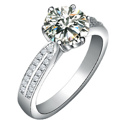 

New Womens Fashion European&American Luxury Diamond Rhodium Ring Gifts