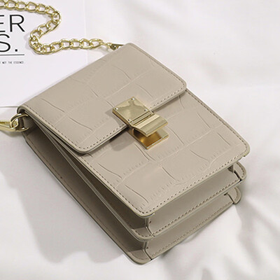 

Women 2019 new fashion Korean version of fashion leisure crocodile retro hundred shoulder slanted small square bag