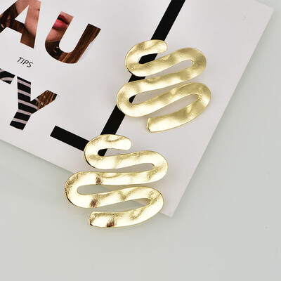 

2019 latest design brand creative -curve metal lava earrings generous minimalist earrings gift for women