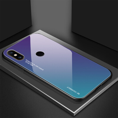 

Tempered Glass Conch Shell Phone Case Gradient Tempered Glass Hard Phone Case TPU Bumper For Redmi Note 5Note 5 Pro