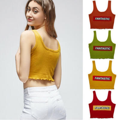 

Women Summer Tanks Crop Top knit Vest Blouse Cami Camisole V Neck Plus Size 6-20